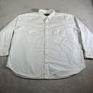 Polo‎ Ralph Lauren Shirt Mens Big 3XB White Twill Button Up Long Sleeve G.I GI